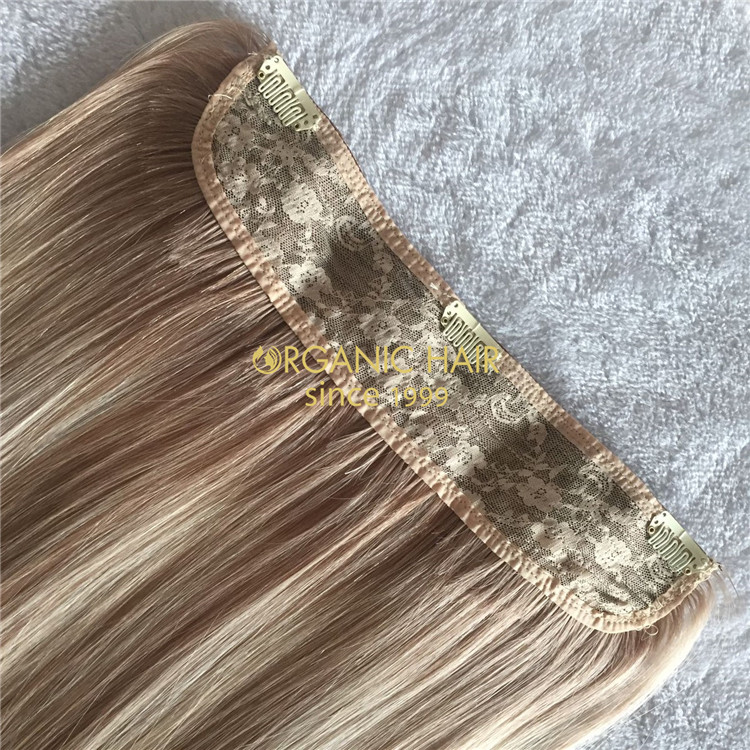Human high quality full cuticle halo hair extensions X184